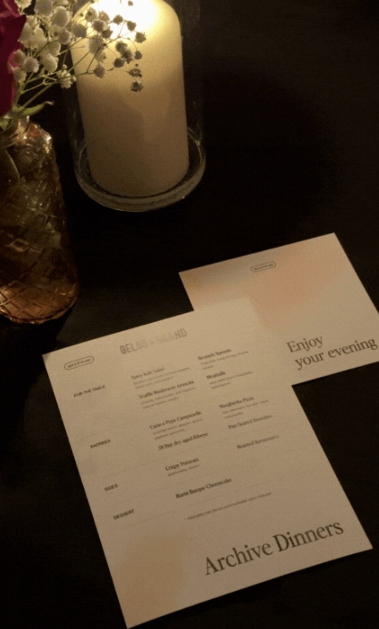 Gelso and Grand menu